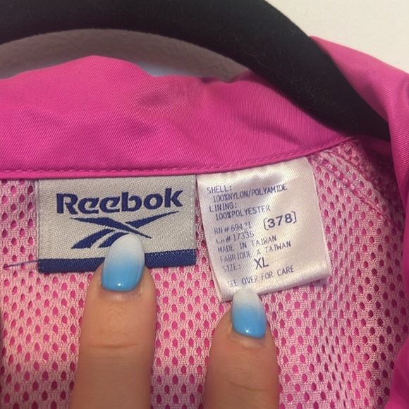 Reebok Bright Pink Magenta Windbreaker Jacket - Picture 6 of 9